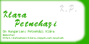 klara petnehazi business card